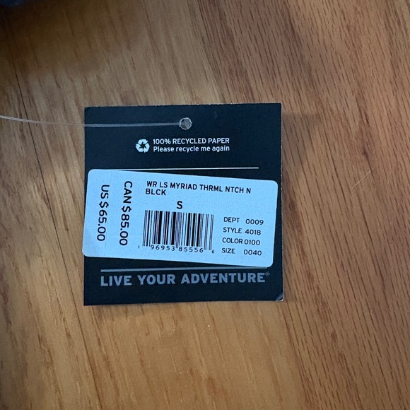 NWT Eddie Bauer Women's Myraid Thermal Long Sleeve Notch Neck Charcoal Shirt Sm - Picture 3 of 5